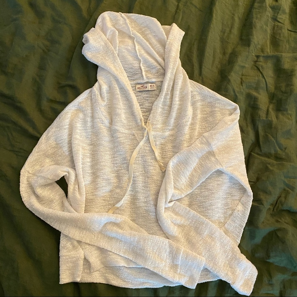 HOLLISTER - Knit Crop Semi-Sheer Hoodie